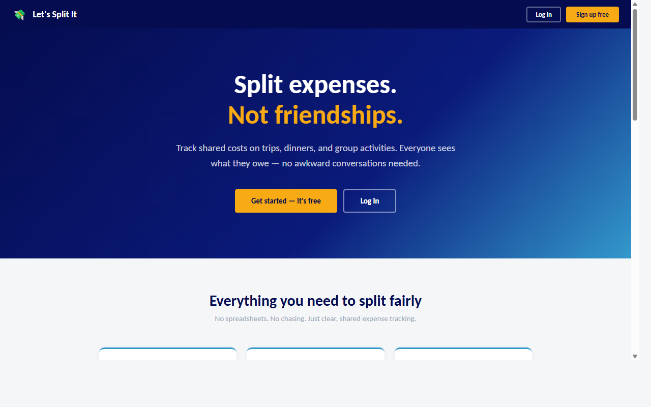 Let's Split It app screenshot